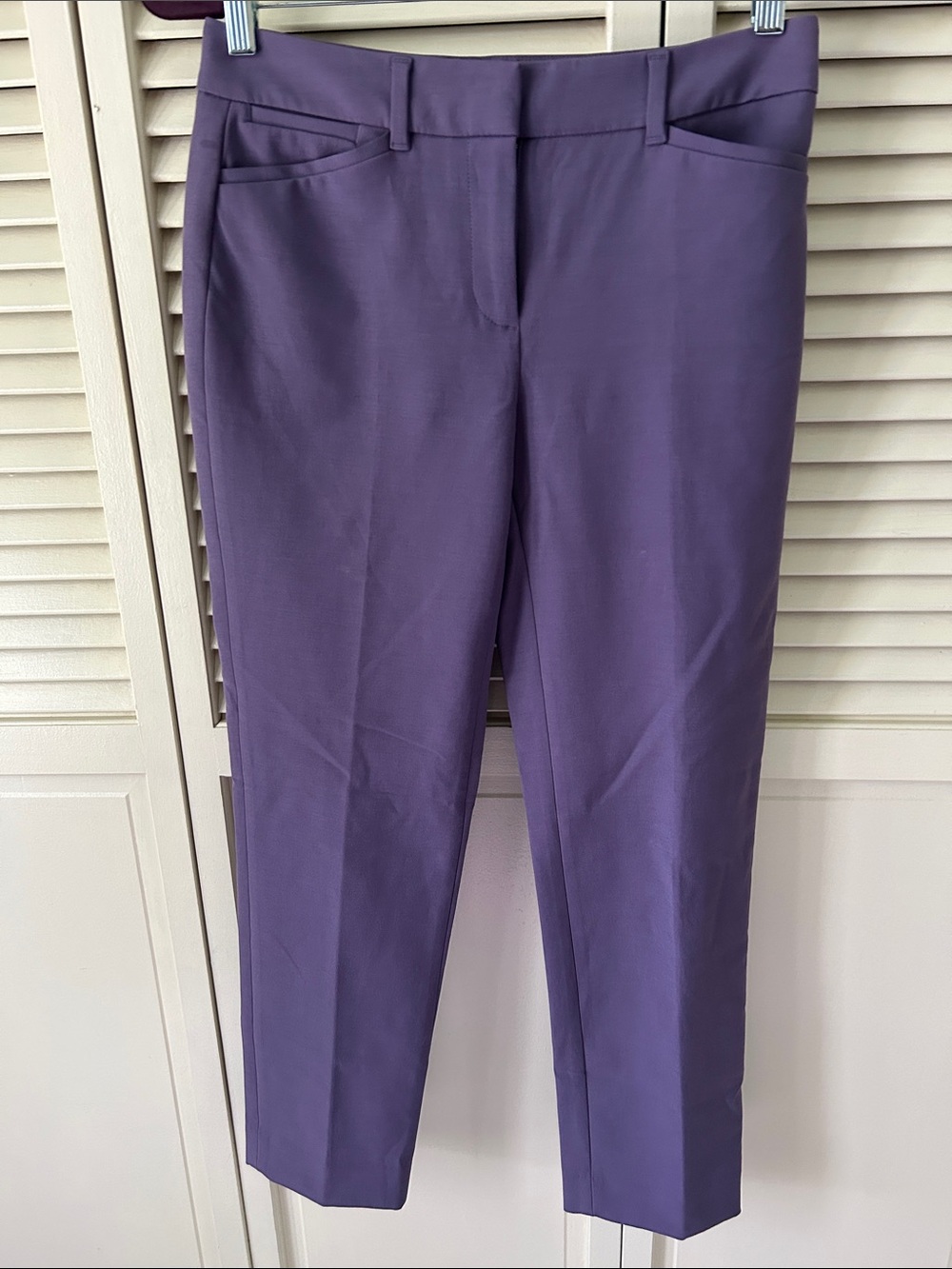 White House Black Market Violet Cropped Tailored Pants
